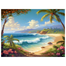 Алмаз мозаика (класс.) 30х40 см, без подр., с полн. заполн.(30цв) Райский остров