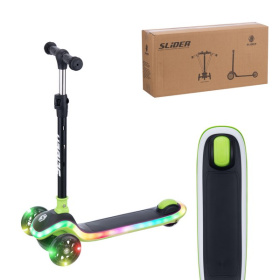Самокат трехколесный Slider, светящиеся полиуретановые колёса и платформа, руль складной