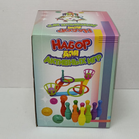 Набор "Кольцеброс + Боулинг" кегли 10штук 20см + 2шара 10см Набор "Кольцеброс + Боулинг" кегли 10штук 20см + 2шара 10см