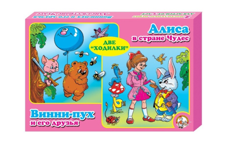 Настольная игра Ходилка 2 в 1. Алиса в стране чудес. Винни-пух и его друзья