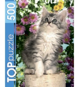 TOPpuzzle. Пазлы 500 элементов "Котенок в цветах"