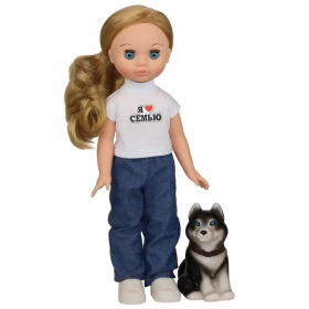 Набор кукол Весна "Семья: Эля, Данил, Андрюшка, собака Хаски,