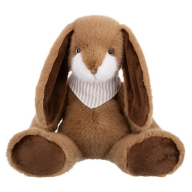 Зайчик бежевый в косынке, 26 см