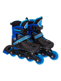 Ролики раздвижные голубые, колеса PU 64 мм, р-р S, 31-34,  в сумке