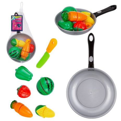 Набор «Учимся готовить» сковородка, продукты для резки на липучках, нож