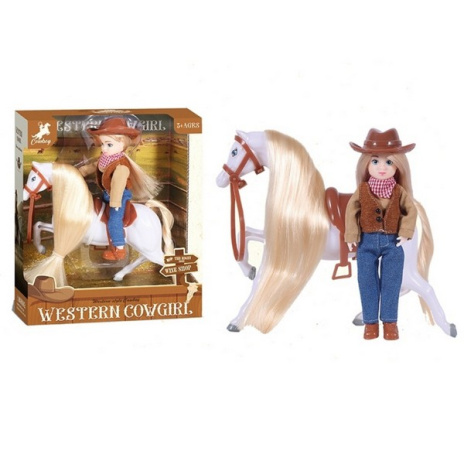 Кукла 18 см, в наборе с лошадкой