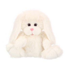 Заяц пушистый белый, 25 см