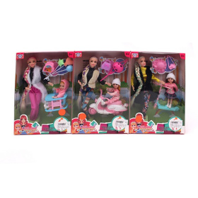 Набор кукол "Семья" с акссесуарами, 3 вида в ассортименте