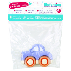 Машинка "Elefantino", мягкий корпус, размер машинки 10*6*7см