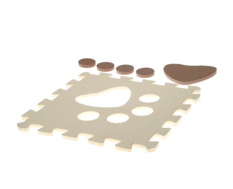 Коврик-пазл мягкий EVA "Лапка""Elefantino" 9 элементов