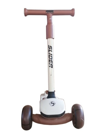 Самокат трехколесный Slider, светящиеся колёса полиуретановые, руль складной металлический