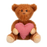 Мишка коричневый с сердцем, 19 см