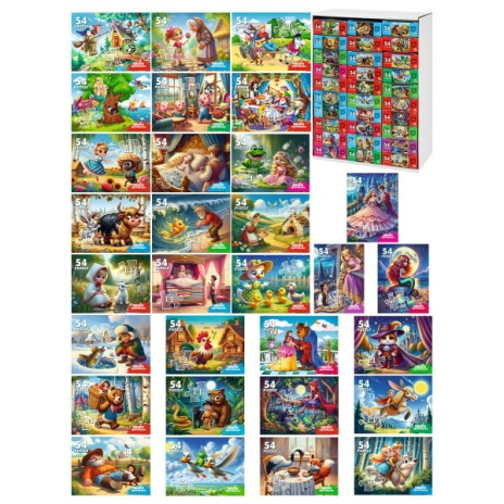 Микс Пазлы 54 элемента Серии "Оживи мультфильм"  СКАЗКИ №6 (30 шт в шоубоксе)