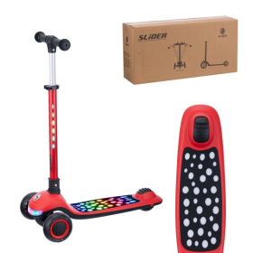 Самокат трехколесный Slider, светящиеся полиуретановые колёса и платформа, руль складной Самокат трехколесный Slider, светящиеся полиуретановые колёса и платформа, руль складной