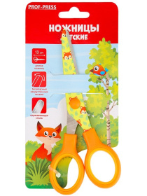 Ножницы детские, 13 см. ЛИСЕНОК