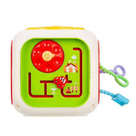 Центр развивающий Elefantino "Умный куб" 6в1, резиночки с разной текстурой, шестерёнки, сортер Центр развивающий Elefantino "Умный куб" 6в1, резиночки с разной текстурой, шестерёнки, сортер