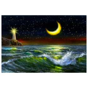 Алмаз. моз. (блест.) 17х22 см, на картоне, с част. заполн. (18цв) Лунный свет