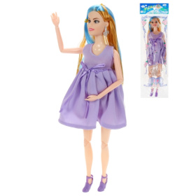 Беременная кукла (29см), в наборе с пупсом, микс, в пакете