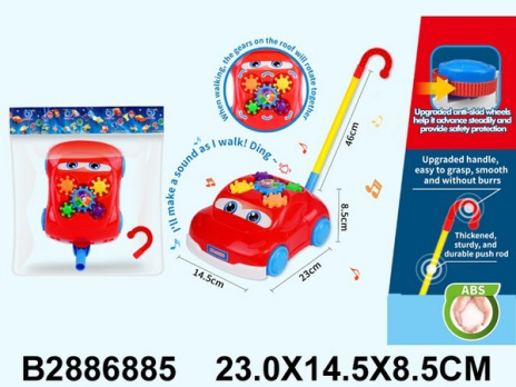 Каталка на палочке "Машинка", звуковые эффекты, шестерёнки