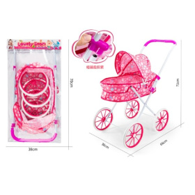 Коляска для кукол металлическая, складная, размер: 36*66*71 см Коляска для кукол металлическая, складная, размер: 36*66*71 см