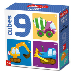 Кубики пластмассовые "На стройке" 9 шт Baby Toys, в/к
