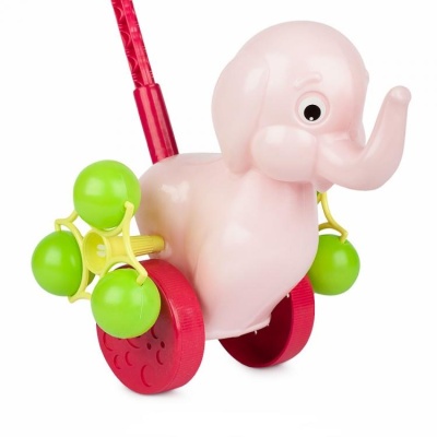 Каталка на палочке "Розовый Слонёнок"