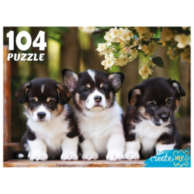 Пазлы 104 элемента "Забавные щенки №2"