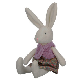 Зайка в лавандовой жилетке и юбке, 20 см