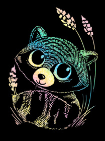 Гравюра Милашки большая с эффектом голографик "Енотик"