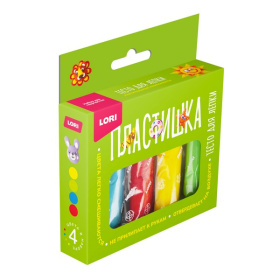 Пластишка. Тесто для лепки 4 цв по 30 гр (коробка с вырубным окном)
