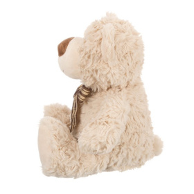 Мишка кремовый с коричневой ленточкой в клетку, 20 см Мишка кремовый с коричневой ленточкой в клетку, 20 см