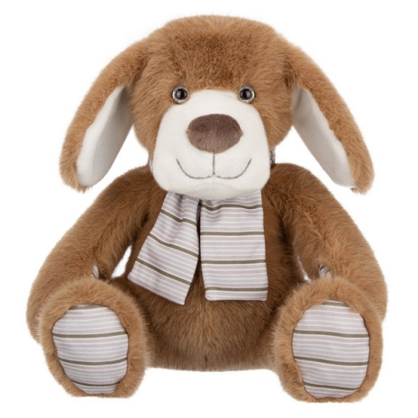 Собака бежевая  в шарфике, 26 см