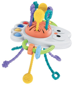 Развивающий игровой центр Сова "Elefantino", 6 резиночек с уникальной текстурой, подвижные детали