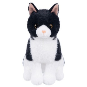 Игрушка мягконабивная ТМ "Relana" Кот черный с белым, 21 см, в/п 21*12*15 см