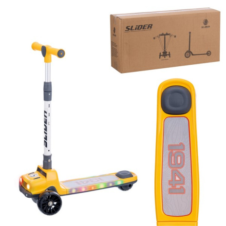 Самокат трехколесный Slider, колеса светящиеся, руль складной