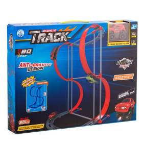 Набор "Трек для гонок" магнитный на батарейках, 62 элемента