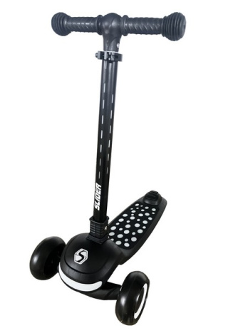 Самокат трехколесный Slider, светящиеся полиуретановые колёса и платформа, руль складной