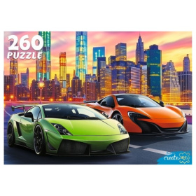 Пазлы 260 элементов. Роскошные автомобили в мегаполисе