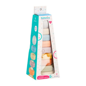Пирамидка Elefantino "Первые уроки", размер: 21*8 см, 9 деталей