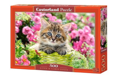 Puzzle-500 "Котенок в цветах"
