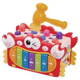 Развивающий игровой центр "Крабик" "Elefantino", пианино, пищалка, часики, игра с молоточком,рыбалка