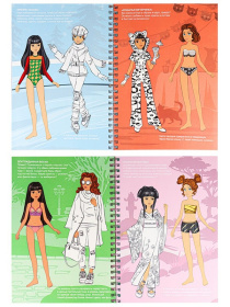 МОДНЫЙ АЛЬБОМ НАСТЯ И КИРА, А4,полноц,4л+обл+4л.накл,обл.-целл.карт,фольга,тв-лак,бл мел.скре