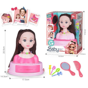 Набор "Парикмахер": голова куклы для создания причесок (17*14*20 см), с аксессуарами