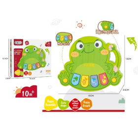 Пианино "Лягушка", звуки животных, мелодии, кнопки переключения режимов, размер: 15*3,5*13 см