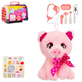 Набор "Ветеринарная клиника" Girl's club, поросёнок мягкий, аксессуары, наклейки, переноска Набор "Ветеринарная клиника" Girl's club, поросёнок мягкий, аксессуары, наклейки, переноска