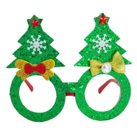 Очки НГ "Елочки" зеленые, в/п 19*19*1 см