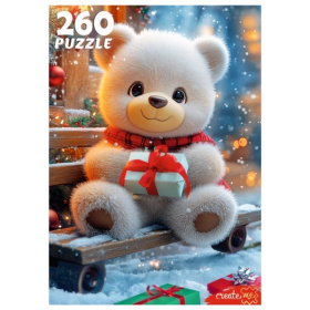 Пазлы 260 элементов. Мишка с подарками, Пазлы 260 элементов. Мишка с подарками,