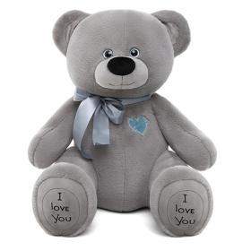 Игрушка мягкая "Медведь Фил", цвет: серый, 60 см