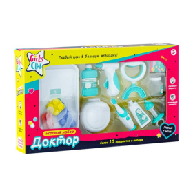 Набор Girl's club "Доктор": бормашина (бор вращается), электрическая зубная щетка, более 10 предмето