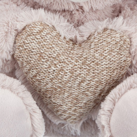 Заяц бежевый с сердцем, 25 см